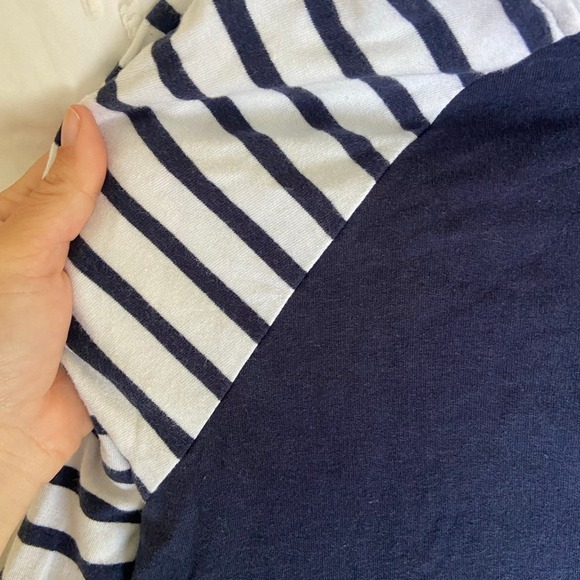 Orvis nautical sweatshirt shirt large long sleeve stripes navy and white hooded - Picture 4 of 7